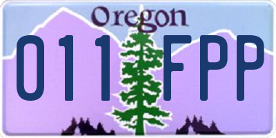 OR license plate 011FPP
