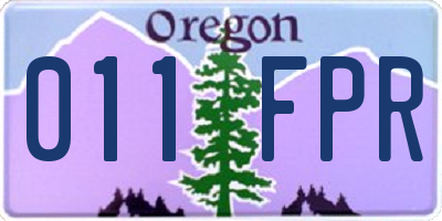 OR license plate 011FPR