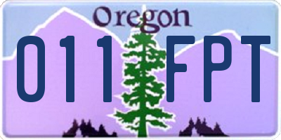 OR license plate 011FPT