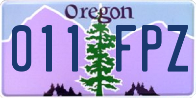 OR license plate 011FPZ