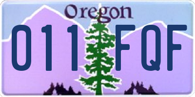 OR license plate 011FQF