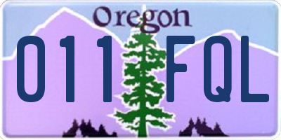 OR license plate 011FQL