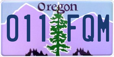 OR license plate 011FQM