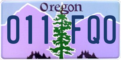 OR license plate 011FQO