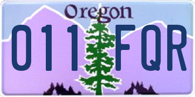 OR license plate 011FQR