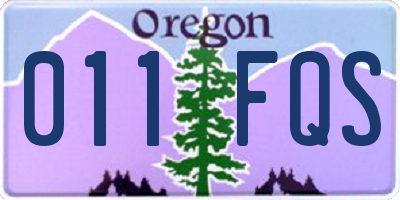 OR license plate 011FQS