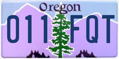 OR license plate 011FQT
