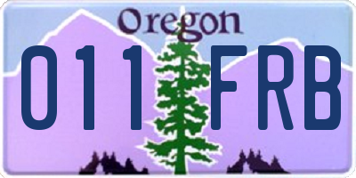 OR license plate 011FRB