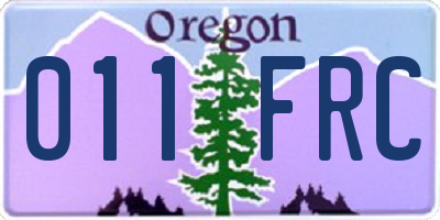 OR license plate 011FRC