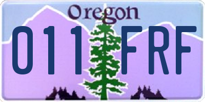 OR license plate 011FRF