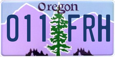 OR license plate 011FRH