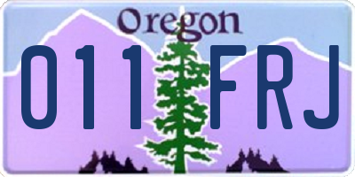 OR license plate 011FRJ