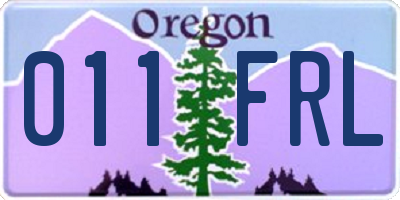 OR license plate 011FRL