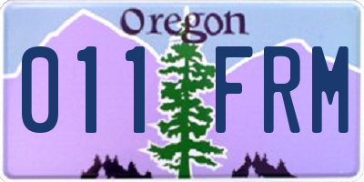 OR license plate 011FRM