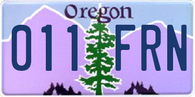 OR license plate 011FRN