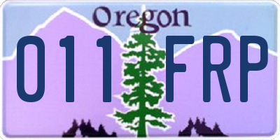OR license plate 011FRP