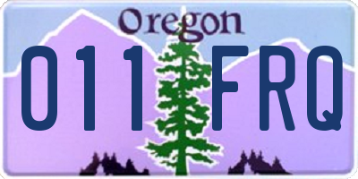 OR license plate 011FRQ