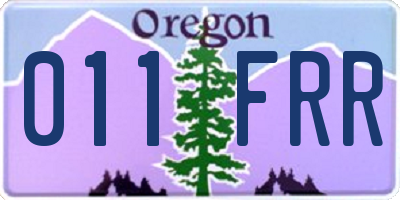 OR license plate 011FRR