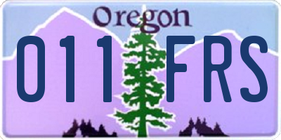 OR license plate 011FRS