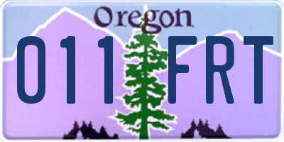 OR license plate 011FRT