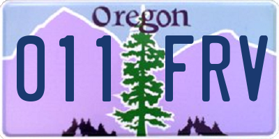 OR license plate 011FRV