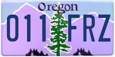 OR license plate 011FRZ