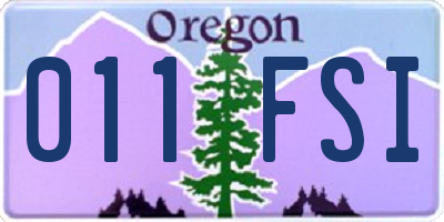 OR license plate 011FSI