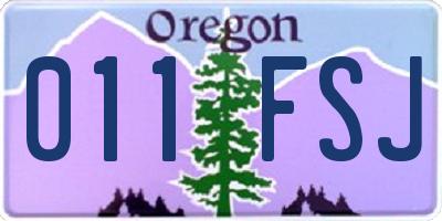 OR license plate 011FSJ