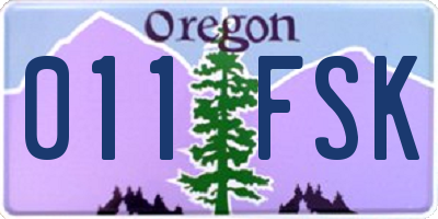 OR license plate 011FSK
