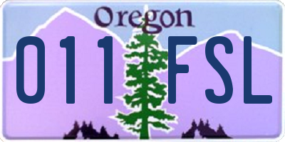 OR license plate 011FSL