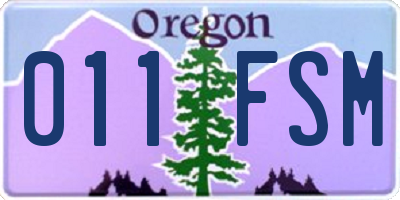 OR license plate 011FSM