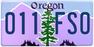 OR license plate 011FSO