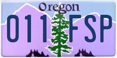 OR license plate 011FSP