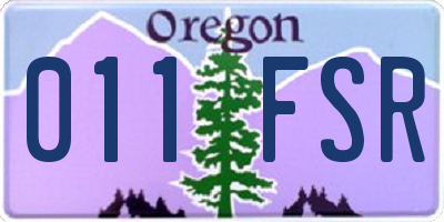 OR license plate 011FSR