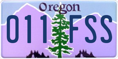 OR license plate 011FSS