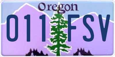 OR license plate 011FSV