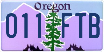 OR license plate 011FTB
