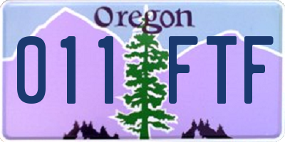 OR license plate 011FTF