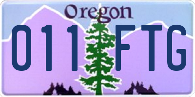 OR license plate 011FTG
