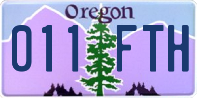 OR license plate 011FTH