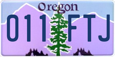 OR license plate 011FTJ