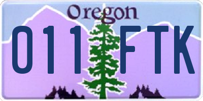 OR license plate 011FTK