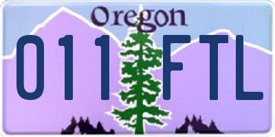 OR license plate 011FTL