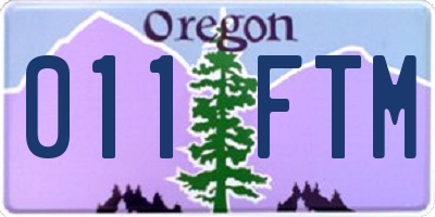 OR license plate 011FTM