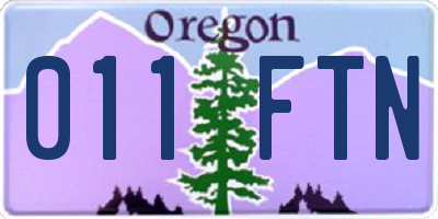 OR license plate 011FTN