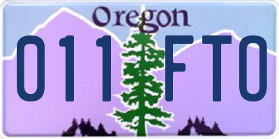 OR license plate 011FTO