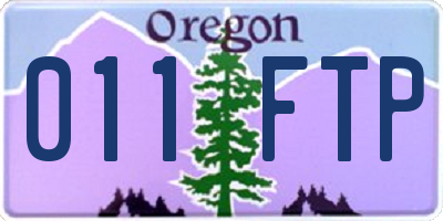 OR license plate 011FTP