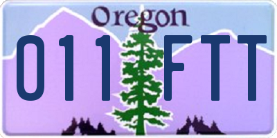 OR license plate 011FTT