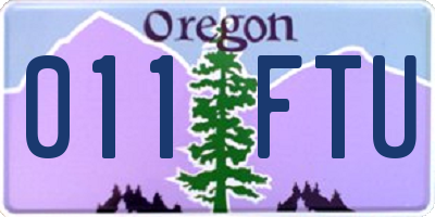 OR license plate 011FTU