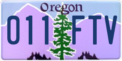 OR license plate 011FTV